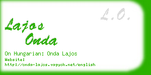lajos onda business card